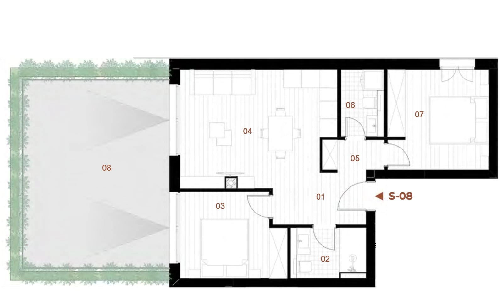 Dvosoban-penthaus-sa-terasom-u-Orahovcu-Kotor-10 Dvosoban stan 55 m² – Orahovac, Kotor — fotografija 11