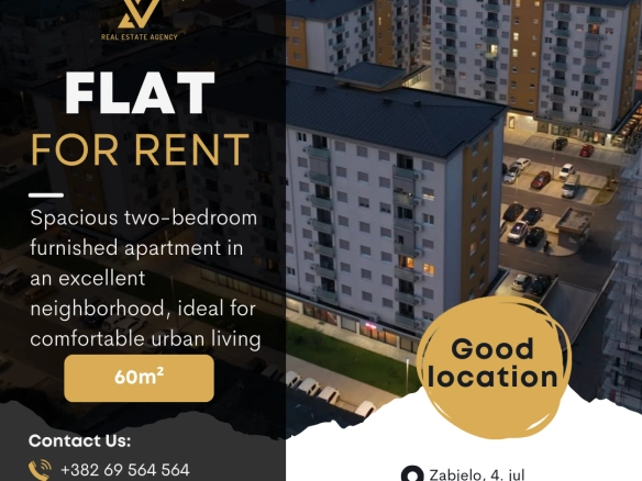Dvosoban namješten stan 60 m²
