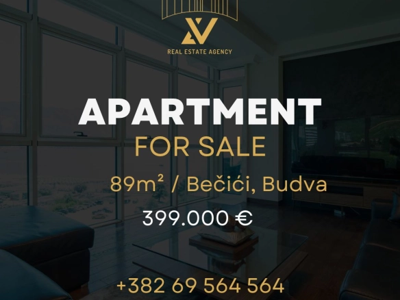 Dvosoban stan sa pogledom na more na prodaju – Bečići (89 m²)