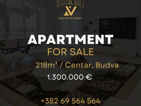 Luksuzan trosoban stan na prodaju – Centar Budve (218 m²)