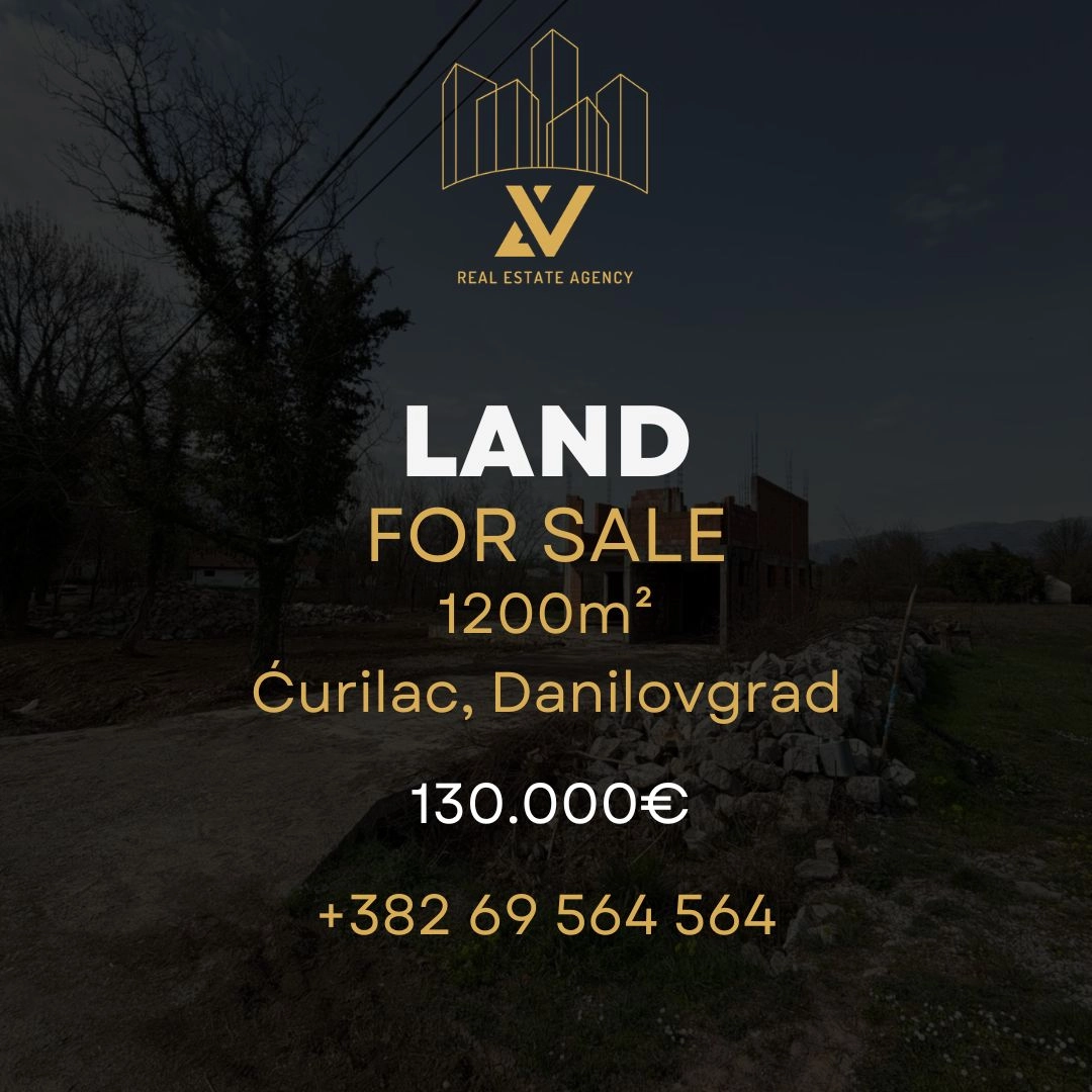 Zemljiste-Curilac-–-Danilovgrad Plac 1.200 m² – Ćurilac, Danilovgrad