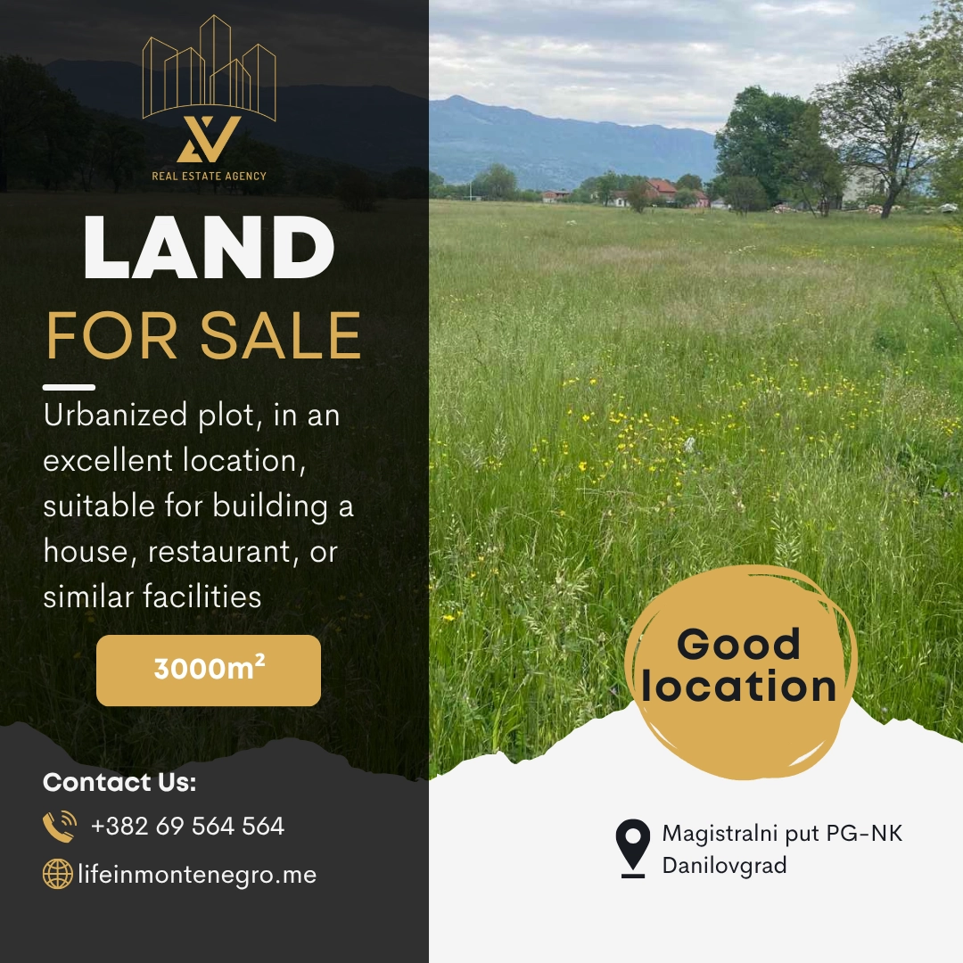 Zemljiste-Centar-–-Danilovgrad Plac 3.000 m² – Centar, Danilovgrad