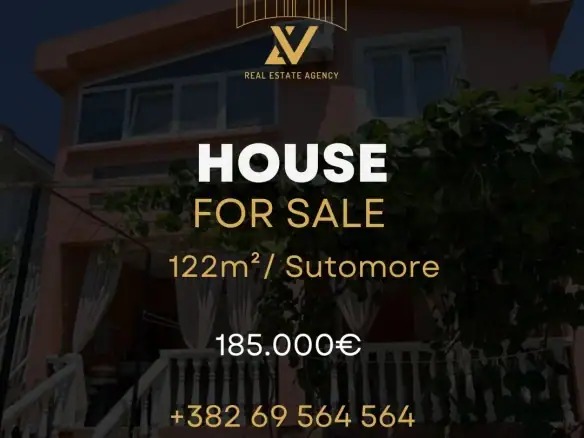 Kuća sa dva stana na prodaju – Sutomore (122 m² + terasa)