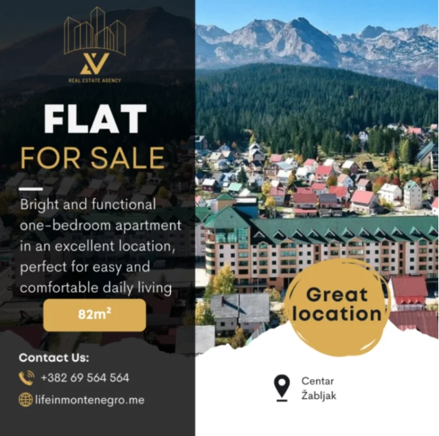 Jednosoban namješten stan 57 m² – Žabljak
