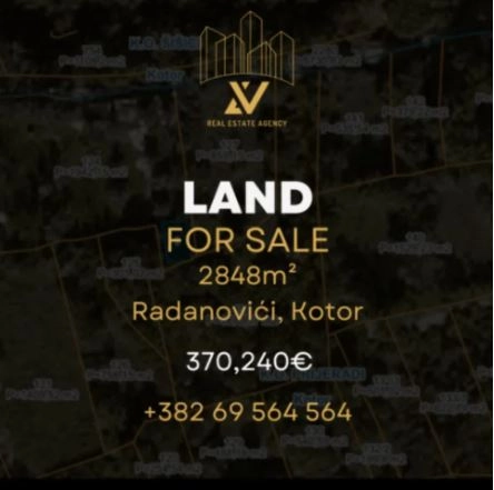 Zemljiste-Radanovici-–-Kotor Plac 2.848 m² – Radanovići, Kotor