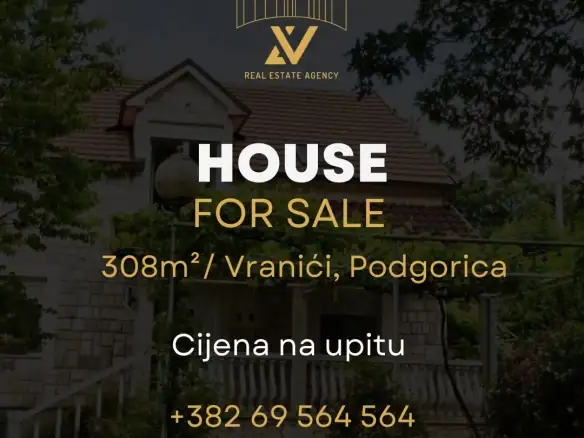 Prostrana kuća na prodaju – Podgorica (308 m²