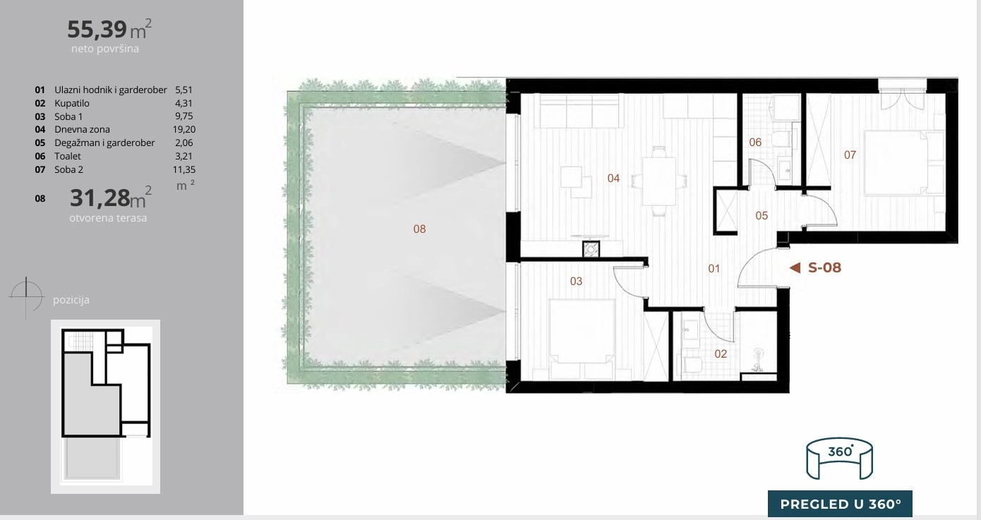 Dvosoban stan 55 m² – Orahovac, Kotor — fotografija 6