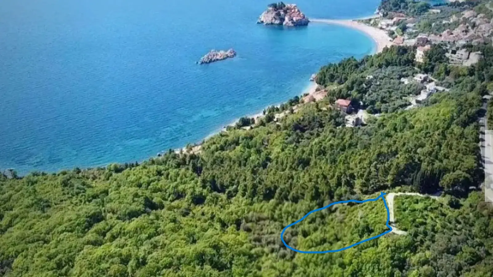 Urbanizovan-plac-sa-pogledom-na-more-Sveti-Stefan-Budva-2 Plac – Sveti Stefan, Budva — fotografija 3