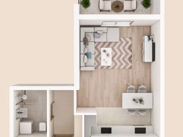 Garsonjera 35 m² – Zelenika, Podgorica — fotografija 4