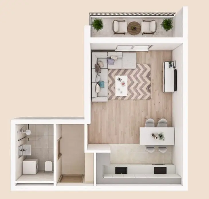 Garsonjera 35 m² – Zelenika, Podgorica — fotografija 4