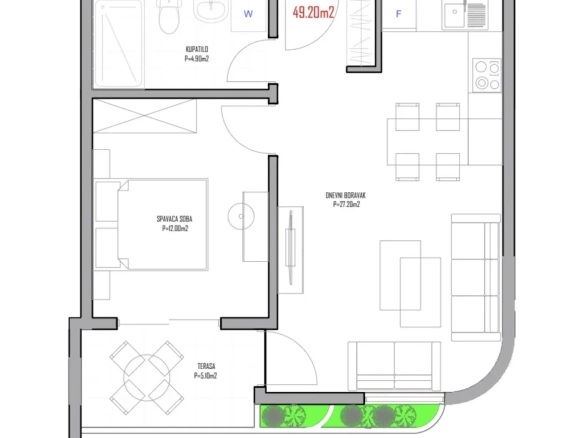 Jednosoban stan 50 m² – Ulcinj — fotografija 2