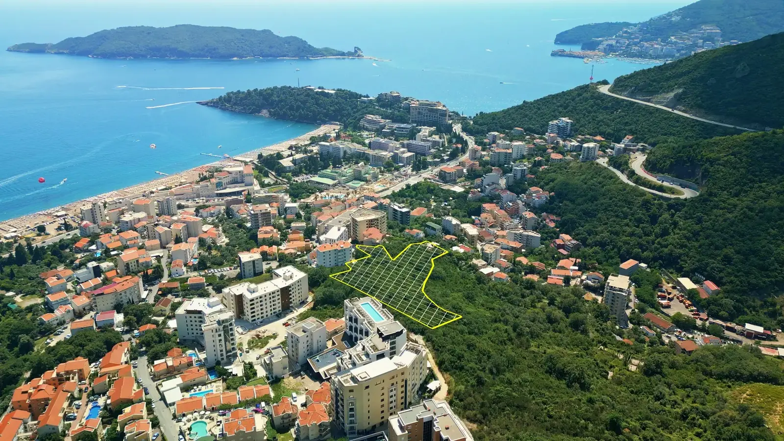 Urbanizovan-plac-sa-pogledom-na-more-u-Becicima-Budva-4 Plac – Bečići, Budva — fotografija 5