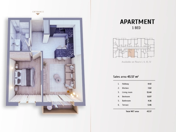 Jednosoban stan 44 m² – Kolašin — fotografija 4