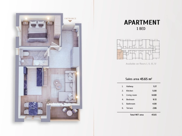Jednosoban stan 44 m² – Kolašin — fotografija 4