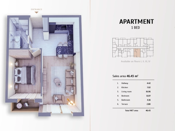 Jednosoban stan 46 m² – Kolašin — fotografija 4