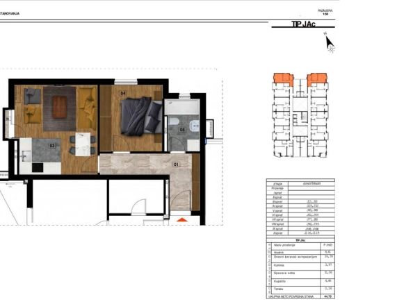 Dvosoban stan 73 m² – Bečići, Budva — fotografija 15