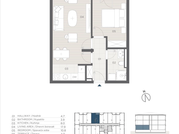 Jednosoban stan 49 m² – Radanovići, Kotor — fotografija 7