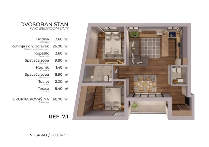 Dvosoban-stan-u-novogradnji-Susanj-Bar-9 Dvosoban stan 60 m² – Šušanj, Bar — fotografija 10