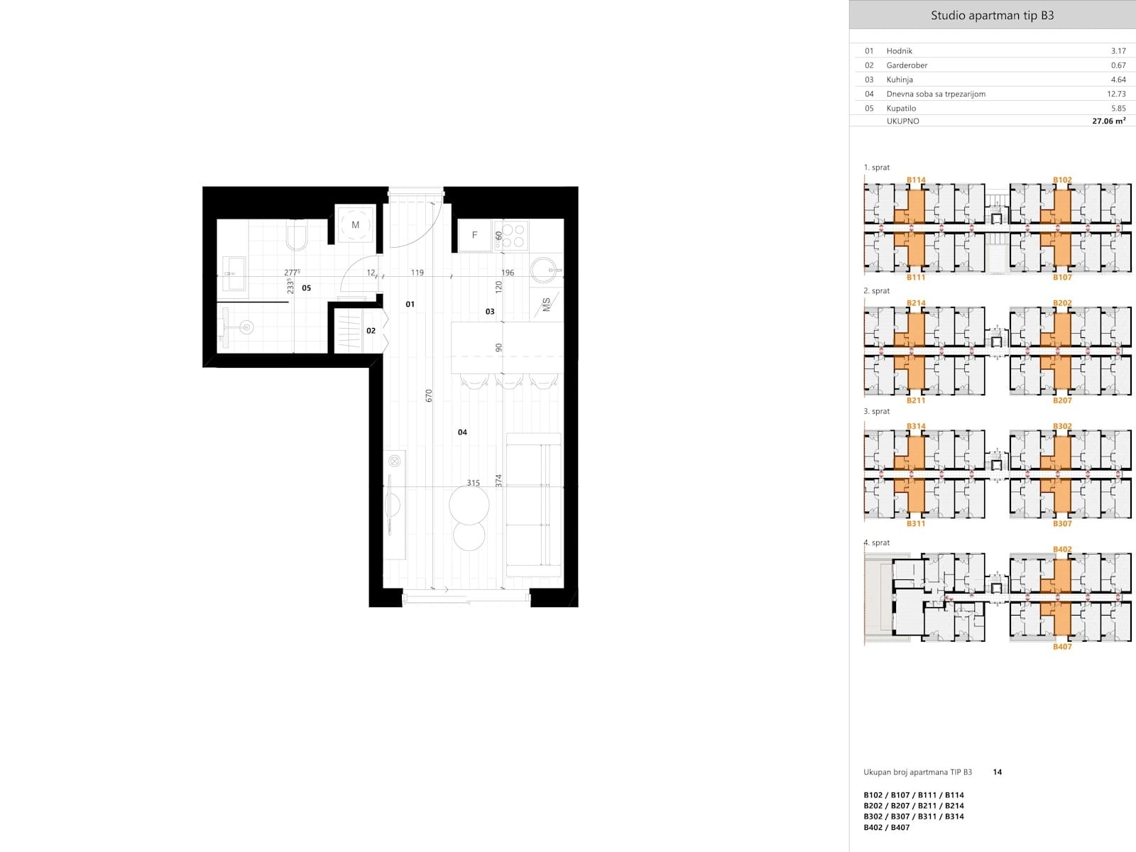 Garsonjera-u-novogradnji-u-Tivtu-8 Garsonjera 27 m² – Tivat — fotografija 9