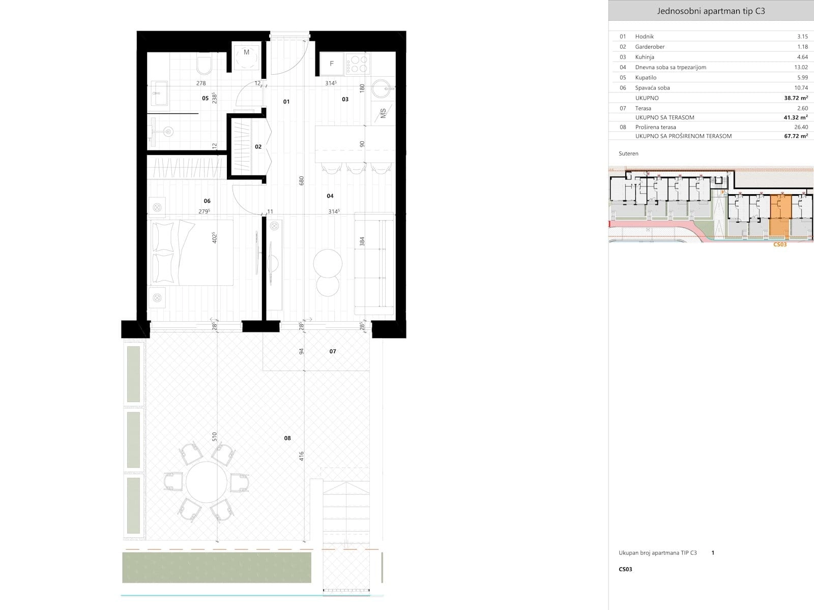Jednosoban-stan-u-novogradnji-Tivat-9 Jednosoban stan 45 m² – Kavač, Tivat — fotografija 10