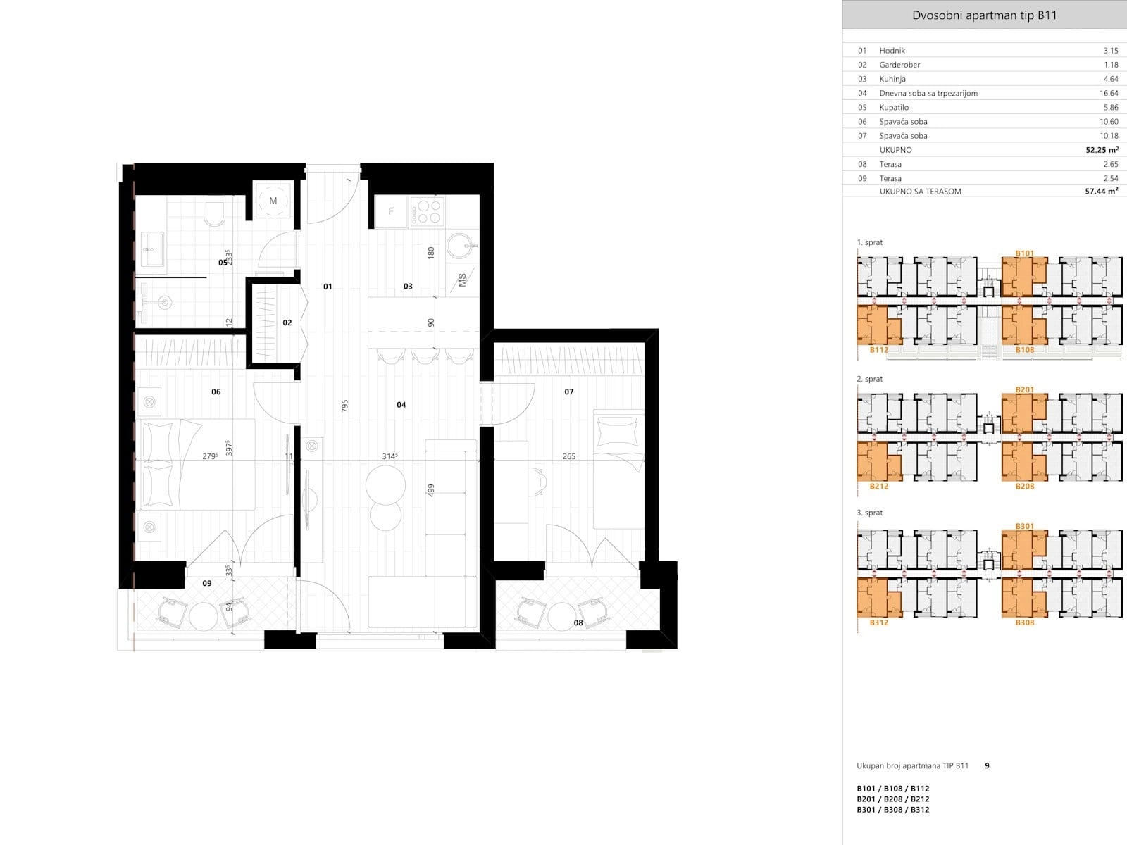 Dvosoban-stan-u-novogradnji-Tivat-8 Dvosoban stan 57 m² – Kavač, Tivat — fotografija 9