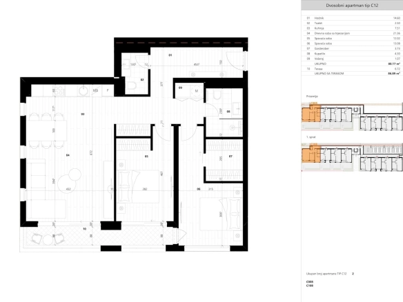 Dvosoban stan 57 m² – Kavač, Tivat — fotografija 10