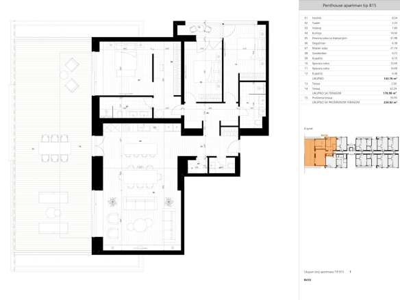 Trosoban stan 235 m² – Kavač, Tivat — fotografija 10
