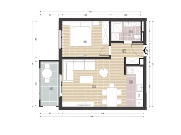 Jednosoban stan 50 m² – Šušanj, Bar — fotografija 10