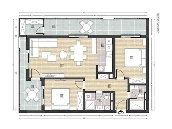 Dvosoban stan 84 m² – Šušanj, Bar — fotografija 9