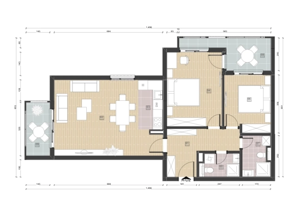 Dvosoban stan 84 m² – Šušanj, Bar — fotografija 10