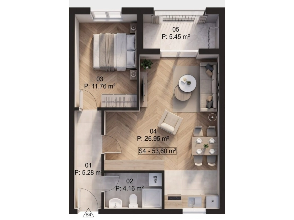 Jednosoban stan 53 m² – Šušanj, Bar — fotografija 8