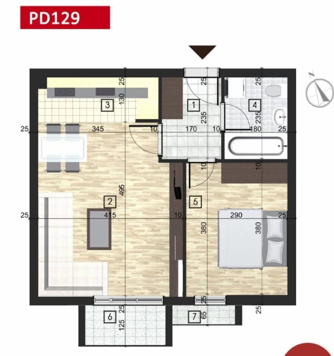 Jednosoban-stan-na-Starom-aerodromu-Podgorica-11 Jednosoban stan 46 m² – Stari aerodrom, Podgorica — fotografija 12