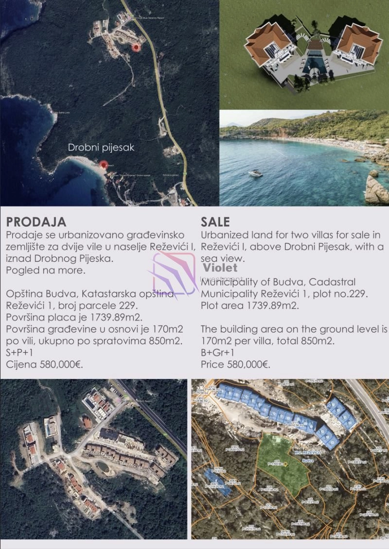 Urbanizovan-plac-sa-pogledom-na-more-Rezevici-Budva-5 Plac 1.739 m² – Reževići, Budva — fotografija 6