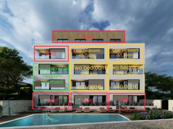 Jednosoban stan 46 m² – Donja Lastva, Tivat — fotografija 3