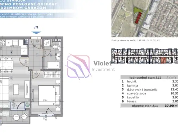 Jednosoban stan 38 m² – Stari aerodrom, Podgorica — fotografija 3