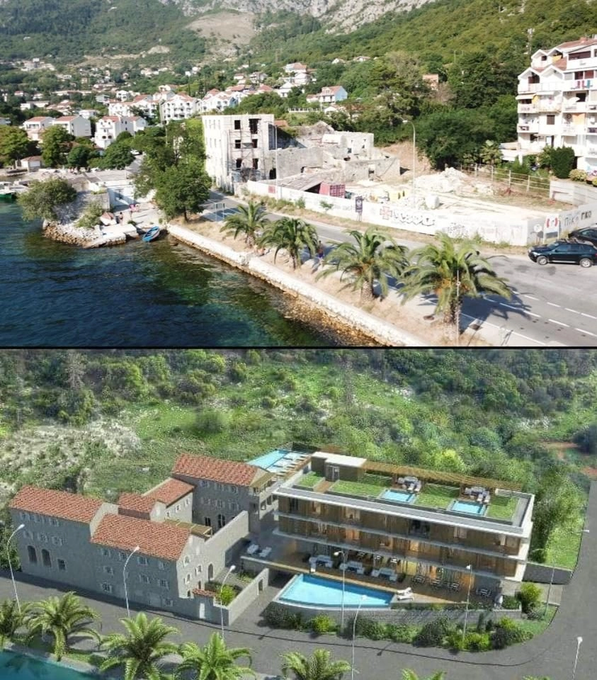 Objekat-u-prvoj-liniji-do-mora-u-Risnu-Kotor-1 Hotel 1.800 m² – Risan, Kotor — fotografija 2
