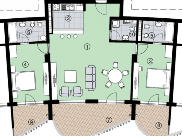 Dvosoban stan 117 m² – Bečići, Budva — fotografija 9