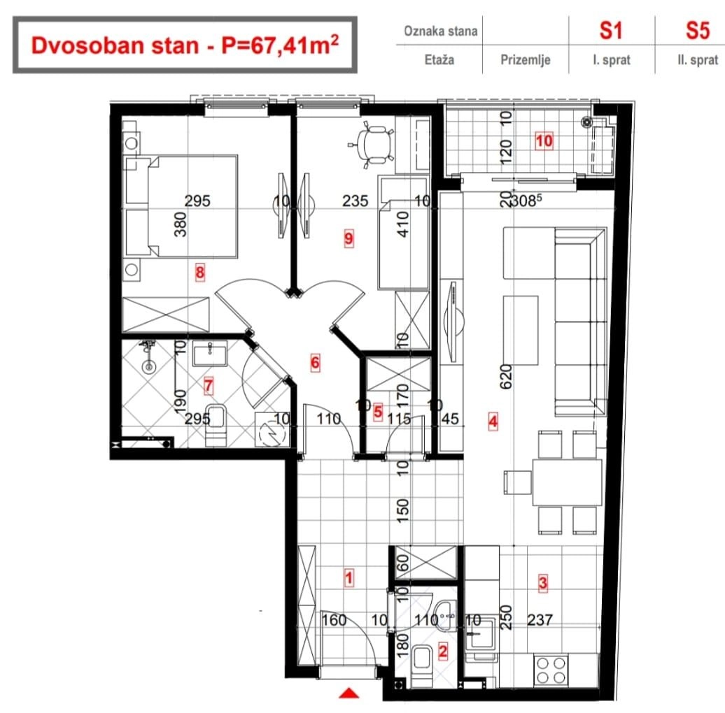Dvosoban-stan-na-Dalmatinskoj-Podgorica-8 Dvosoban stan u naselju Dalmatinska, Podgorica — fotografija 9